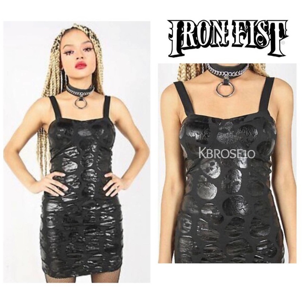 New with Tags IRON FIST Skullz Club Mini Dress in Black Plus Size 2X - Picture 1 of 10